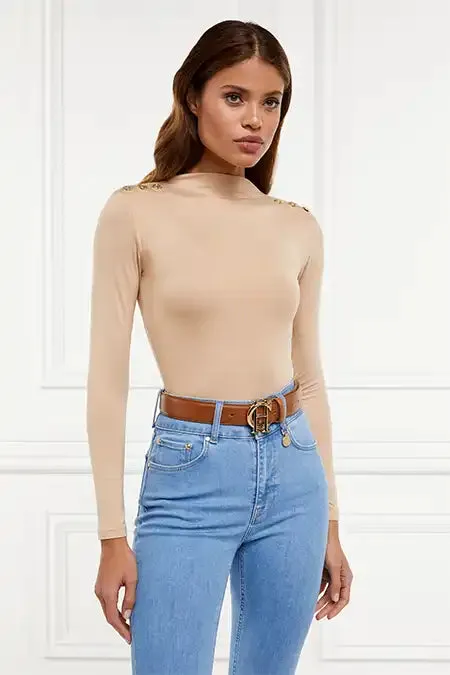 Holland Cooper Bodysuits Women Harper Long Sleeve Bodysuit Light Camel Holland Cooper Bodysuits Women Harper Long Sleeve Bodysuit Light Camel