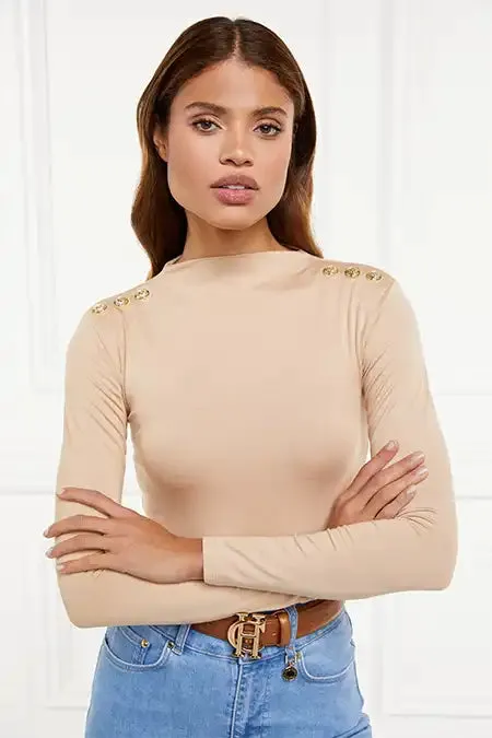 Holland Cooper Bodysuits Women Harper Long Sleeve Bodysuit Light Camel Holland Cooper Bodysuits Women Harper Long Sleeve Bodysuit Light Camel