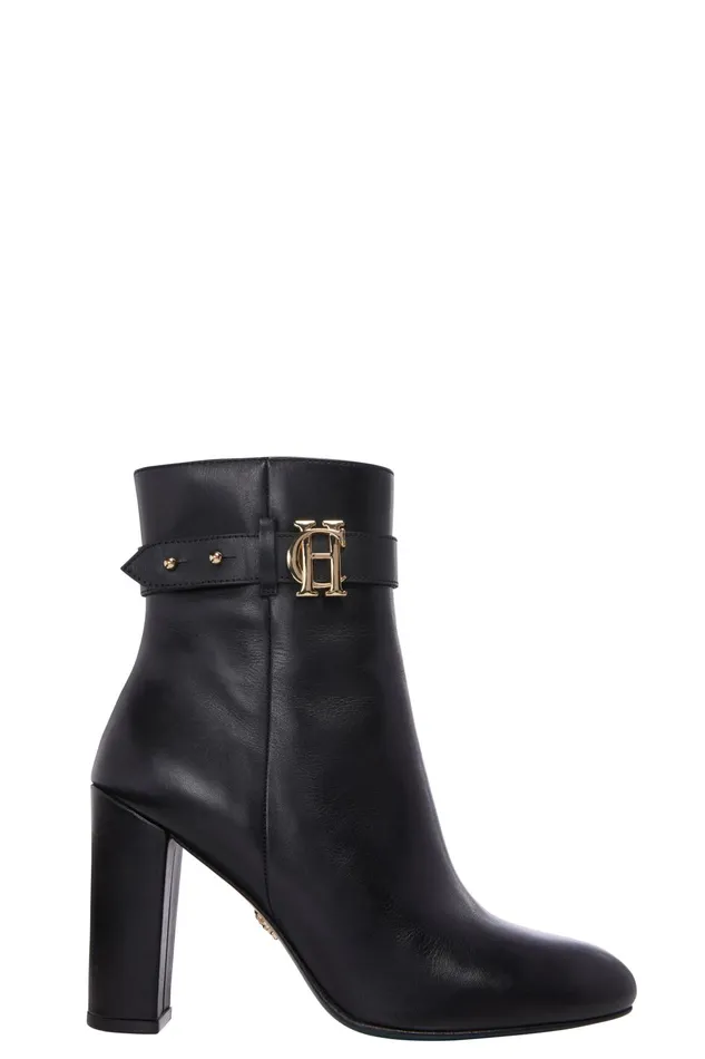 Holland Cooper Boots Women Mayfair Ankle Boot Black Leather