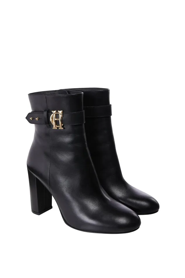 Holland Cooper Boots Women Mayfair Ankle Boot Black Leather Holland Cooper Boots Women Mayfair Ankle Boot Black Leather