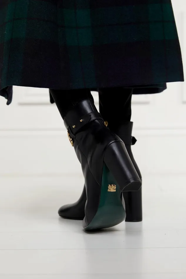 Holland Cooper Boots Women Mayfair Ankle Boot Black Leather Holland Cooper Boots Women Mayfair Ankle Boot Black Leather