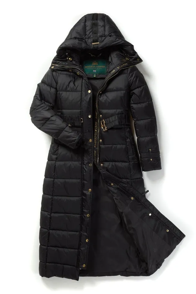 Holland Cooper Coats Women The Arosa Longline Coat Black Holland Cooper Coats Women The Arosa Longline Coat Black