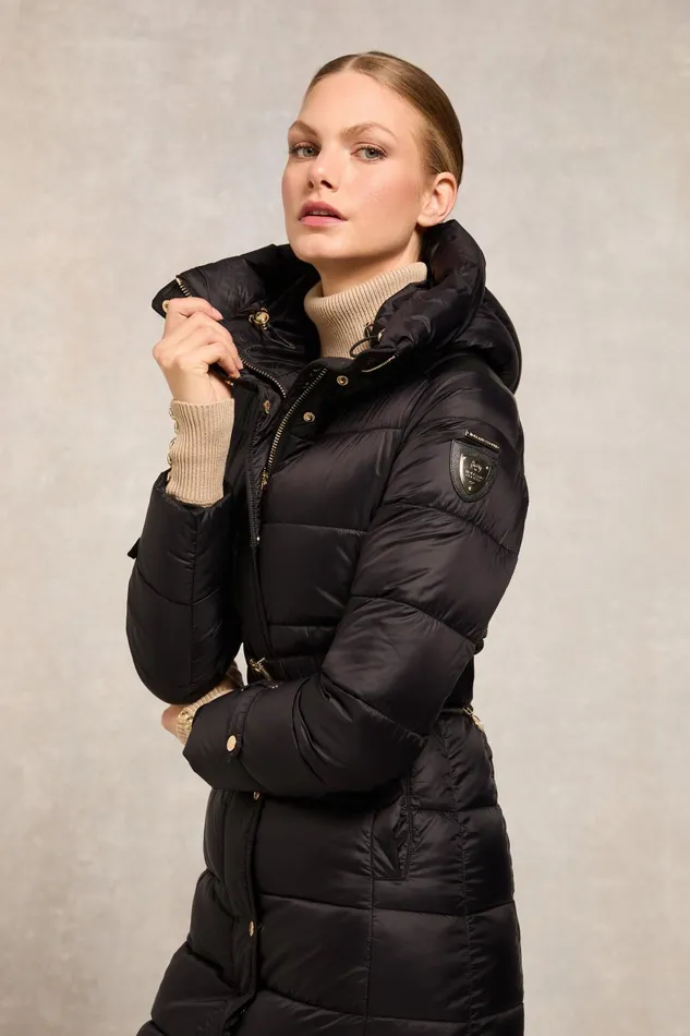 Holland Cooper Coats Women The Arosa Longline Coat Black Holland Cooper Coats Women The Arosa Longline Coat Black