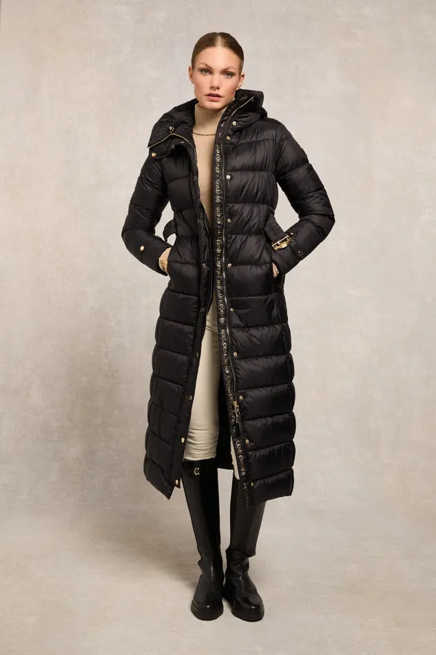 Holland Cooper Coats Women The Arosa Longline Coat Black Holland Cooper Coats Women The Arosa Longline Coat Black