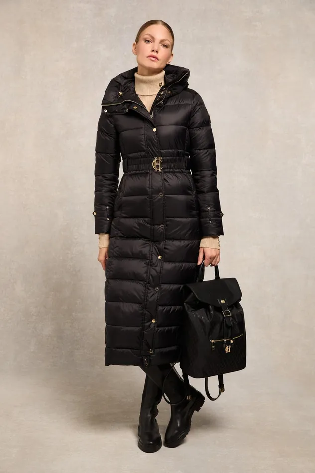 Holland Cooper Coats Women The Arosa Longline Coat Black Holland Cooper Coats Women The Arosa Longline Coat Black