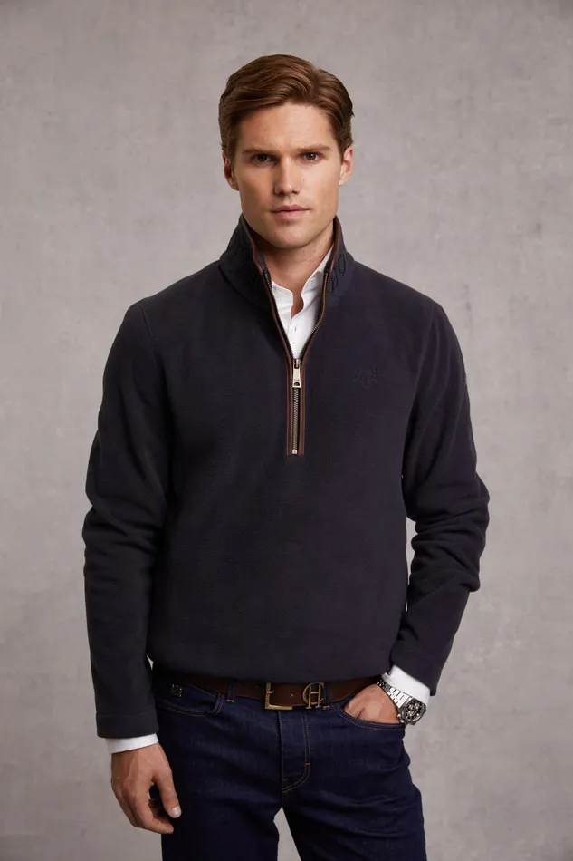 Holland Cooper Fleeces Men Country Fleece Quarter Zip Ink Navy