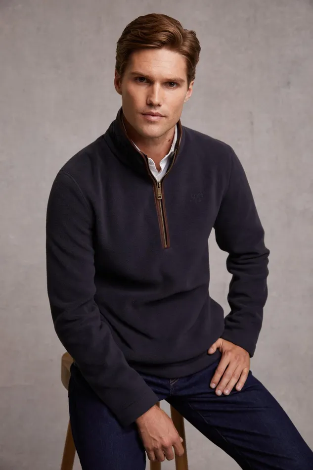 Holland Cooper Fleeces Men Country Fleece Quarter Zip Ink Navy Holland Cooper Fleeces Men Country Fleece Quarter Zip Ink Navy