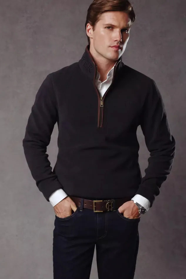 Holland Cooper Fleeces Men Country Fleece Quarter Zip Ink Navy Holland Cooper Fleeces Men Country Fleece Quarter Zip Ink Navy