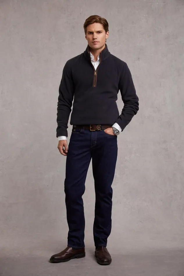 Holland Cooper Fleeces Men Country Fleece Quarter Zip Ink Navy Holland Cooper Fleeces Men Country Fleece Quarter Zip Ink Navy