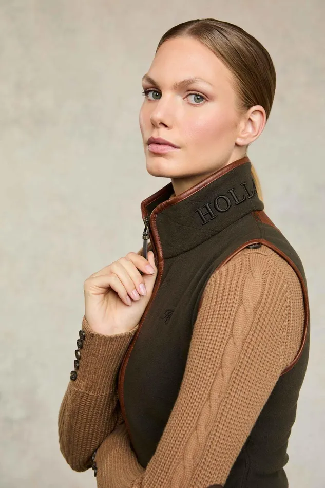 Holland Cooper Fleeces Women Country Fleece Gilet Khaki