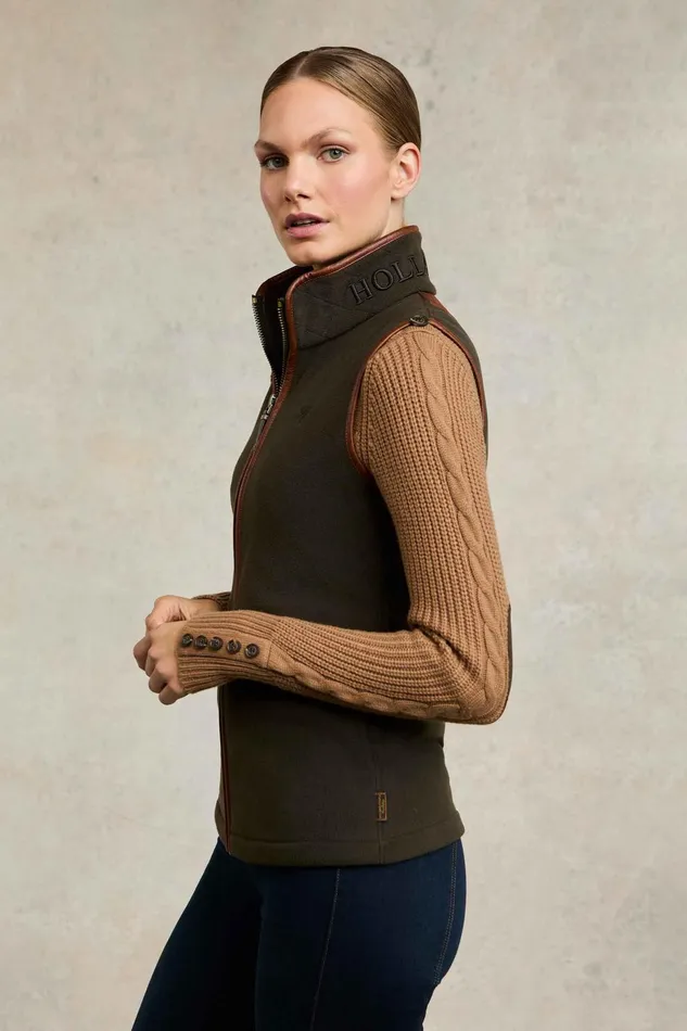 Holland Cooper Fleeces Women Country Fleece Gilet Khaki