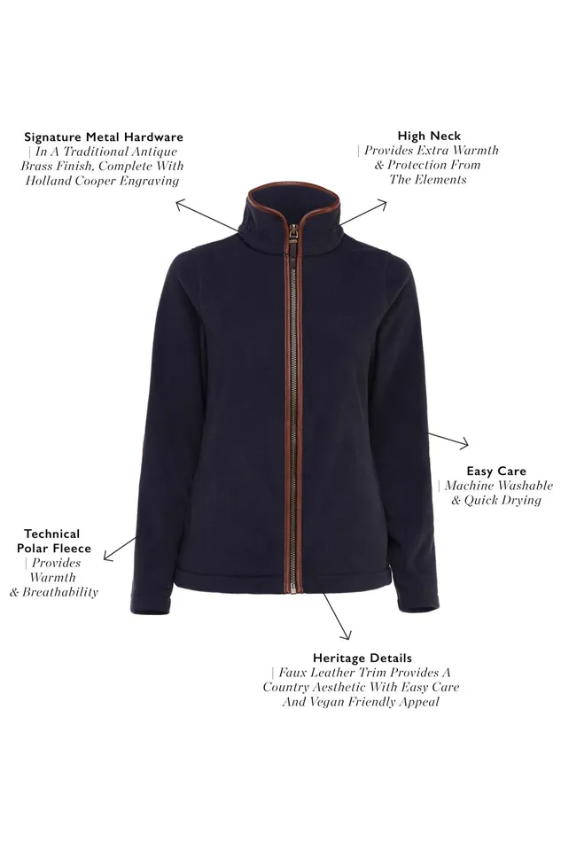 Holland Cooper Fleeces Women Country Fleece Jacket Ink Navy