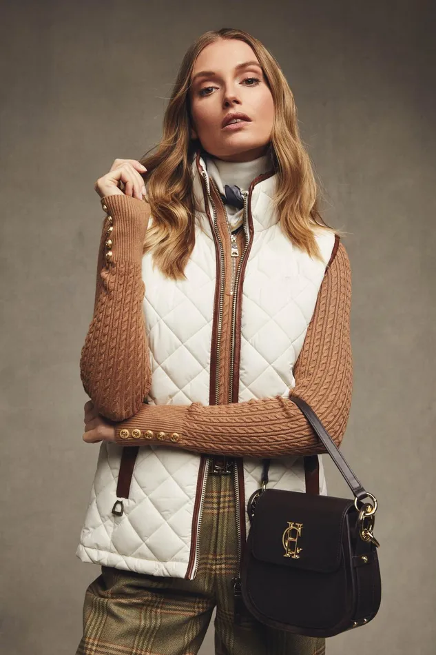 Holland Cooper Gilets Women Country Quilted Gilet Cream