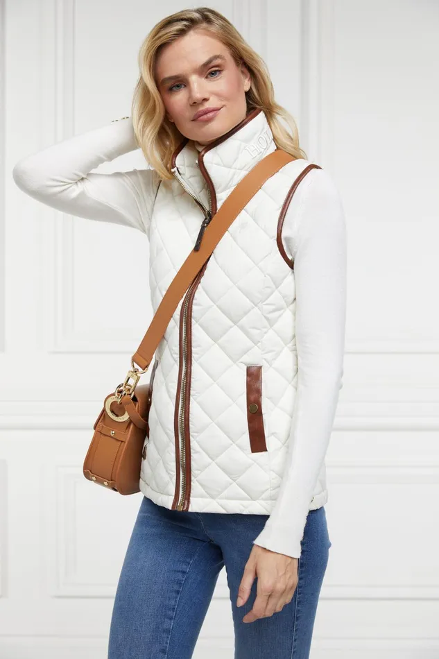 Holland Cooper Gilets Women Country Quilted Gilet Cream Holland Cooper Gilets Women Country Quilted Gilet Cream
