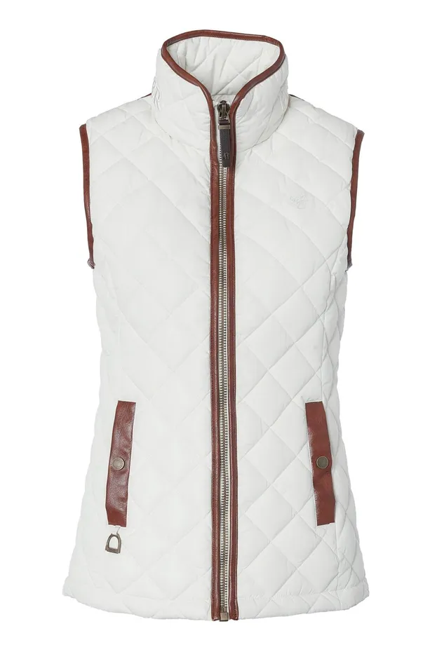 Holland Cooper Gilets Women Country Quilted Gilet Cream Holland Cooper Gilets Women Country Quilted Gilet Cream