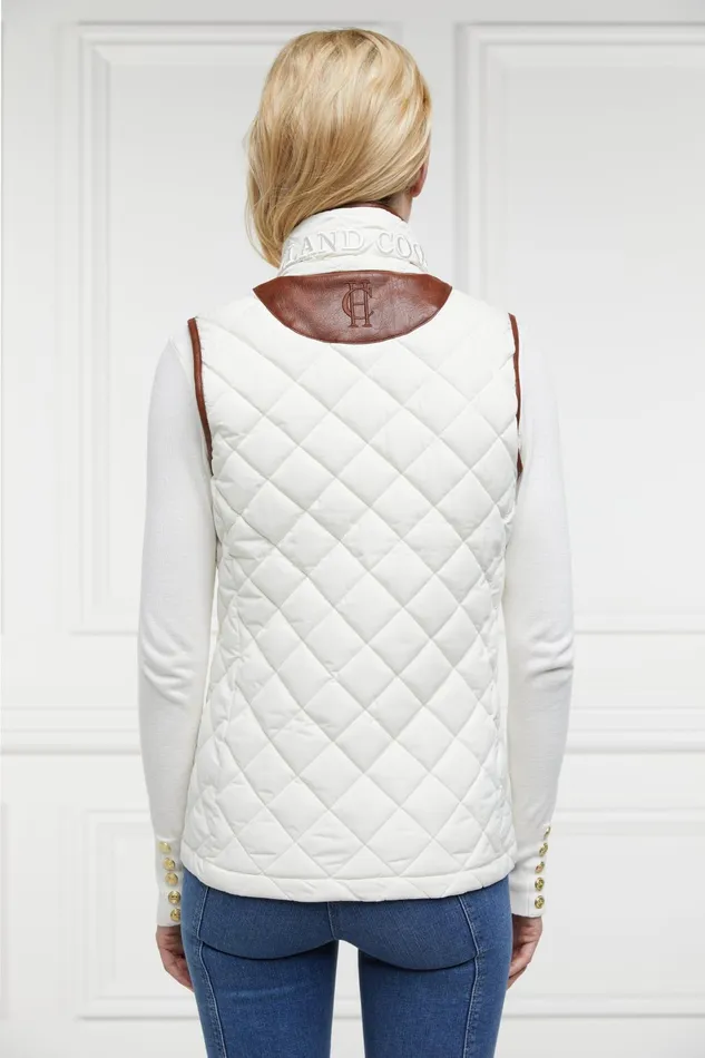 Holland Cooper Gilets Women Country Quilted Gilet Cream Holland Cooper Gilets Women Country Quilted Gilet Cream
