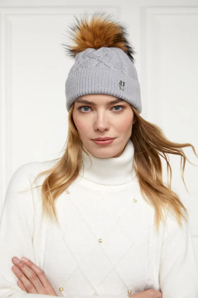 Holland Cooper Hats and Headbands Women Cortina Bobble Hat Soft Grey