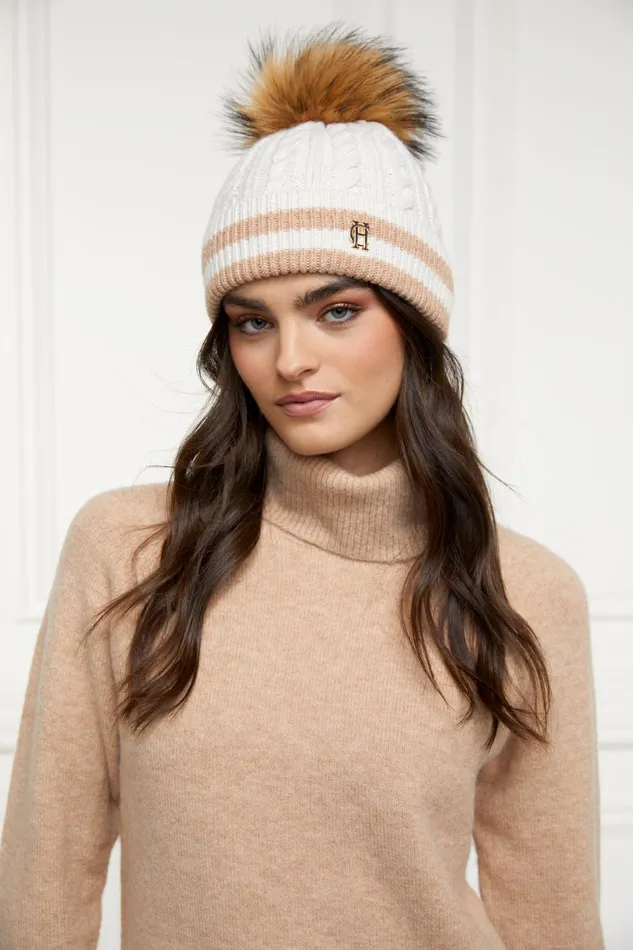 Holland Cooper Hats and Headbands Women Zoe Bobble Hat Cream Holland Cooper Hats and Headbands Women Zoe Bobble Hat Cream