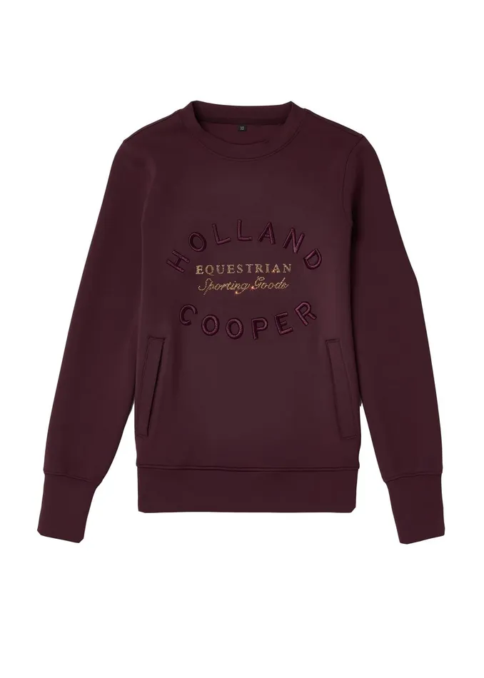 Holland Cooper Hoodies and Sweatshirts Women Crystal Crew Neck Sweat Aubergine Holland Cooper Hoodies and Sweatshirts Women Crystal Crew Neck Sweat Aubergine