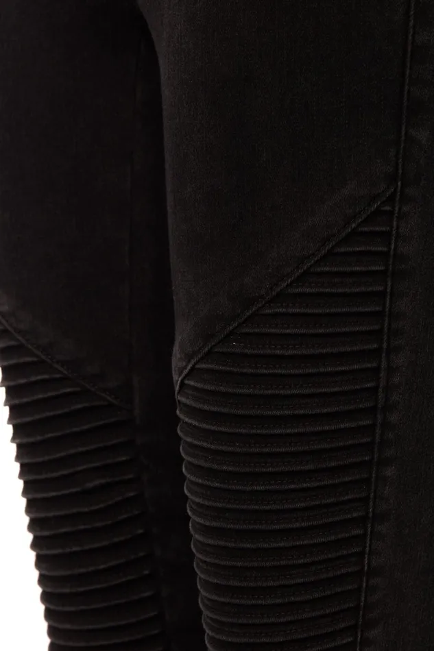 Holland Cooper Jeans Women Biker Jean Washed Black