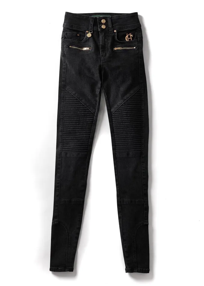 Holland Cooper Jeans Women Biker Jean Washed Black