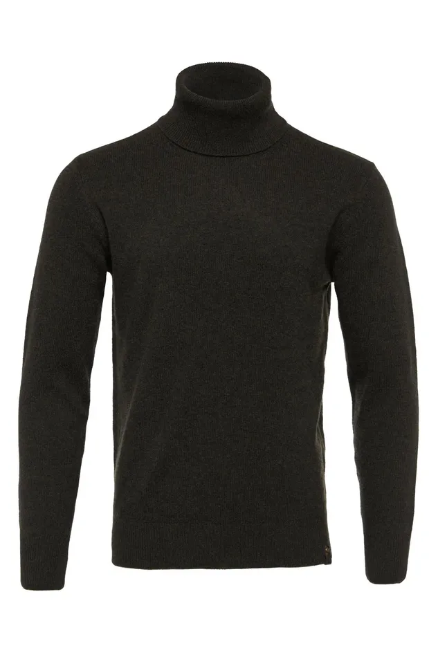 Holland Cooper Knitwear Men Byron Roll Neck Knit Moss