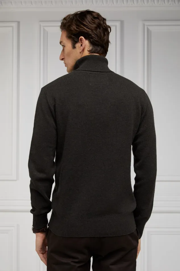 Holland Cooper Knitwear Men Byron Roll Neck Knit Moss