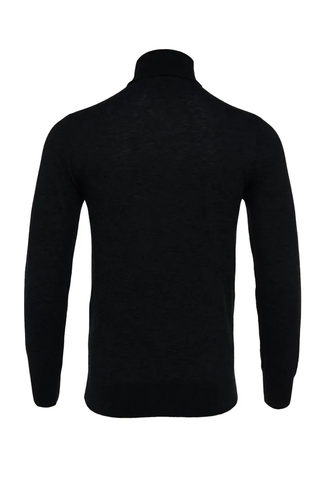 Holland Cooper Knitwear Men Fine Roll Neck Knit Black Holland Cooper Knitwear Men Fine Roll Neck Knit Black