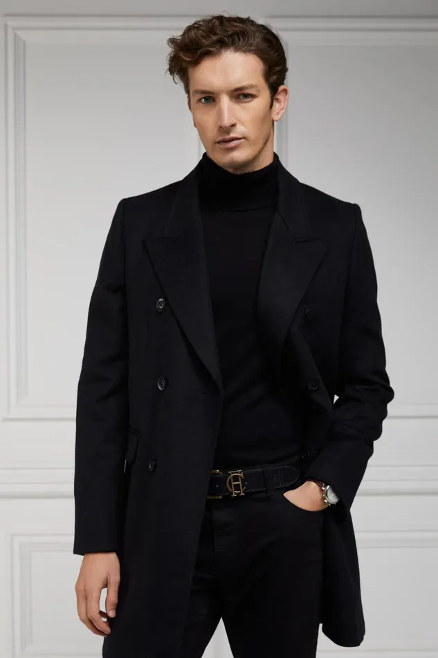 Holland Cooper Knitwear Men Fine Roll Neck Knit Black Holland Cooper Knitwear Men Fine Roll Neck Knit Black