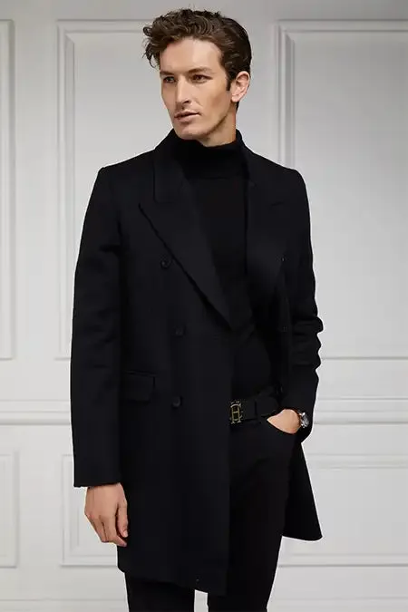 Holland Cooper Knitwear Men Fine Roll Neck Knit Black Holland Cooper Knitwear Men Fine Roll Neck Knit Black