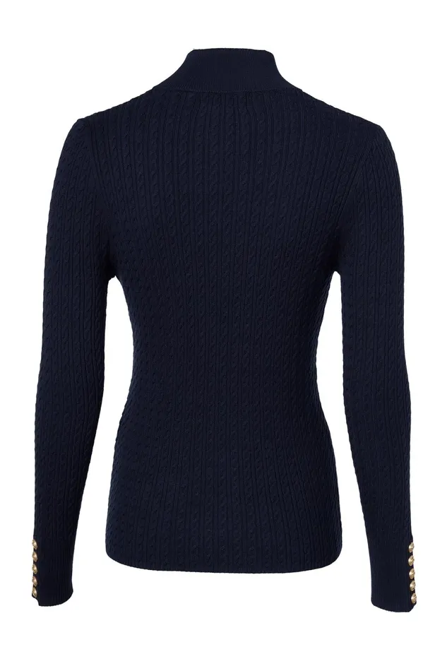 Holland Cooper Knitwear Women Ava Quarter Zip Knit Ink Navy Holland Cooper Knitwear Women Ava Quarter Zip Knit Ink Navy