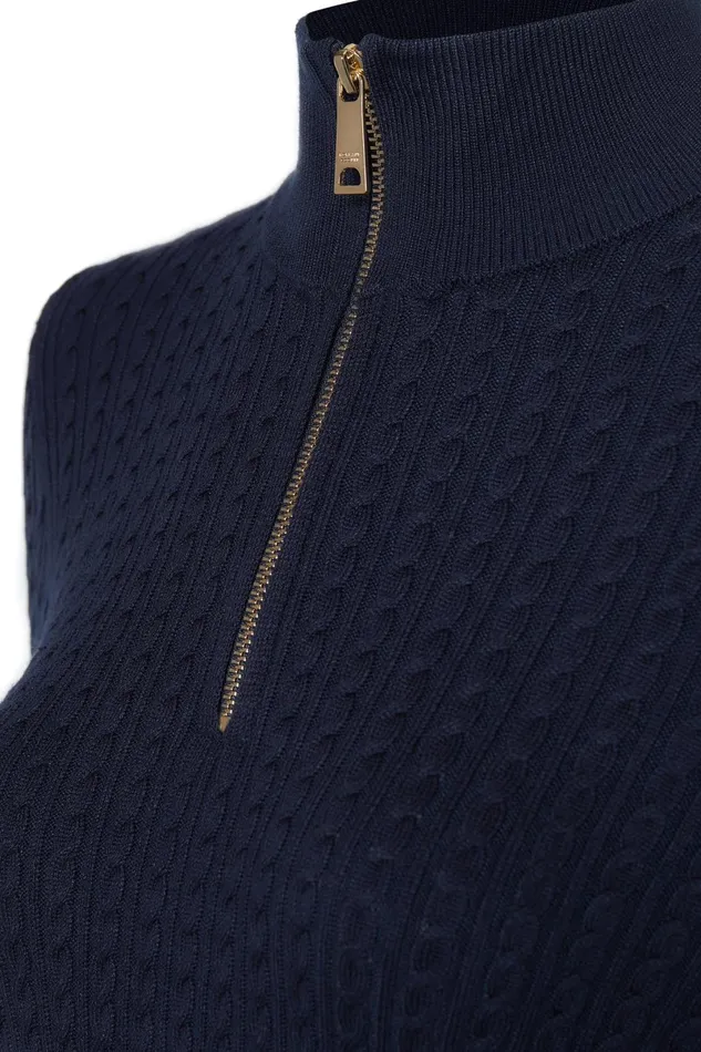 Holland Cooper Knitwear Women Ava Quarter Zip Knit Ink Navy Holland Cooper Knitwear Women Ava Quarter Zip Knit Ink Navy
