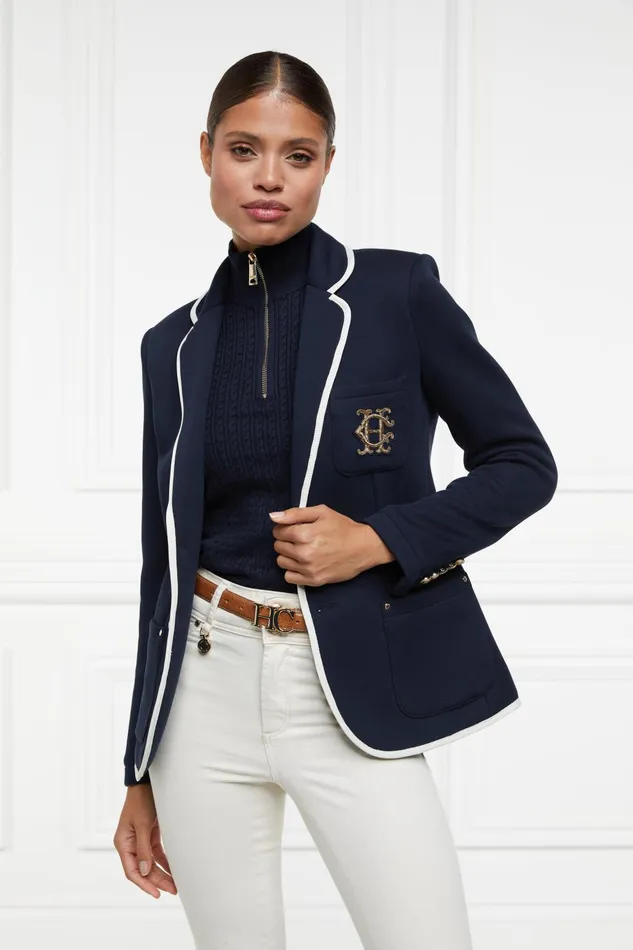 Holland Cooper Knitwear Women Ava Quarter Zip Knit Ink Navy Holland Cooper Knitwear Women Ava Quarter Zip Knit Ink Navy