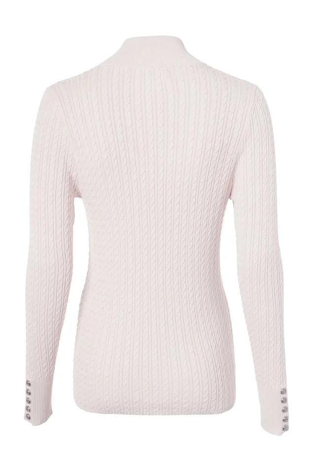 Holland Cooper Knitwear Women Ava Quarter Zip Knit Soft Pink Holland Cooper Knitwear Women Ava Quarter Zip Knit Soft Pink