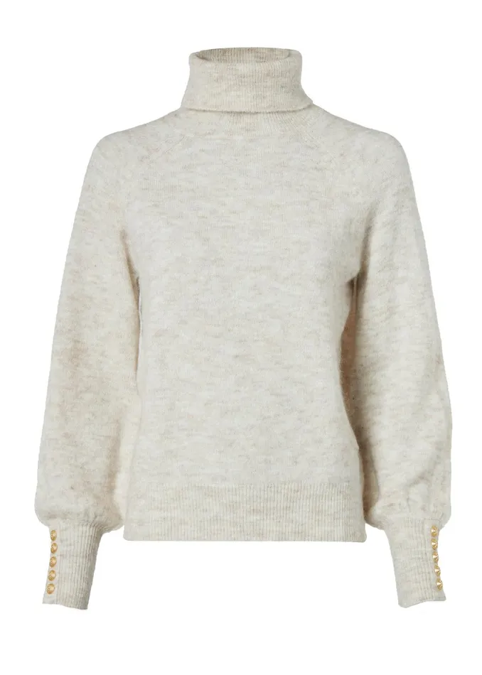 Holland Cooper Knitwear Women Maisie Roll Neck Knit Barley Holland Cooper Knitwear Women Maisie Roll Neck Knit Barley
