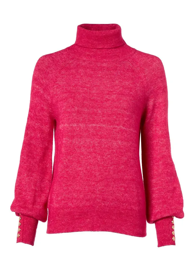 Holland Cooper Knitwear Women Maisie Roll Neck Knit Fuchsia Holland Cooper Knitwear Women Maisie Roll Neck Knit Fuchsia