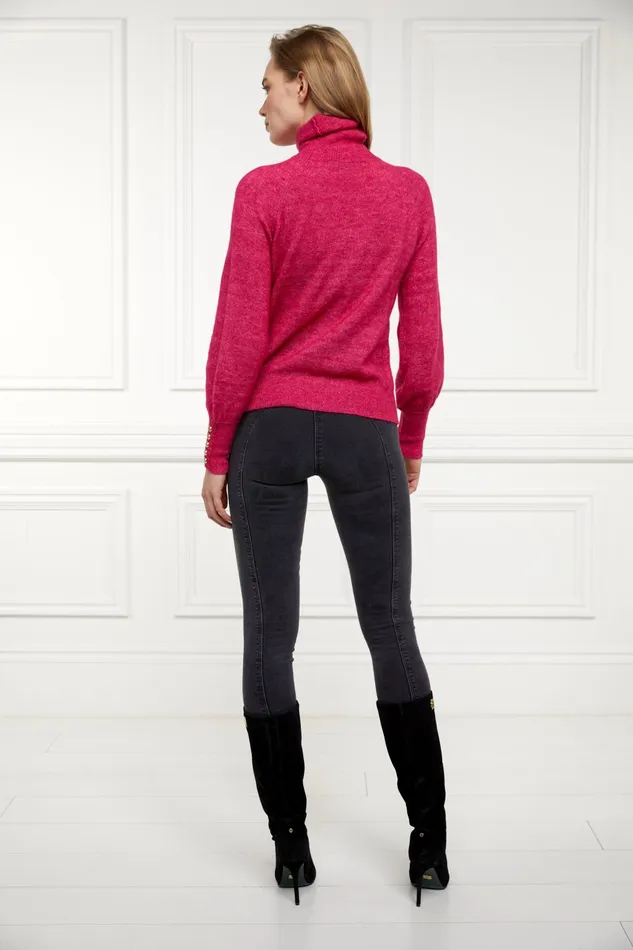 Holland Cooper Knitwear Women Maisie Roll Neck Knit Fuchsia Holland Cooper Knitwear Women Maisie Roll Neck Knit Fuchsia