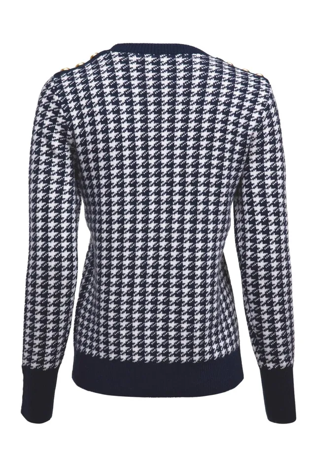 Holland Cooper Knitwear Women Panel Crew Neck Knit Ink Navy Holland Cooper Knitwear Women Panel Crew Neck Knit Ink Navy