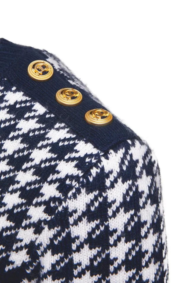 Holland Cooper Knitwear Women Panel Crew Neck Knit Ink Navy Holland Cooper Knitwear Women Panel Crew Neck Knit Ink Navy