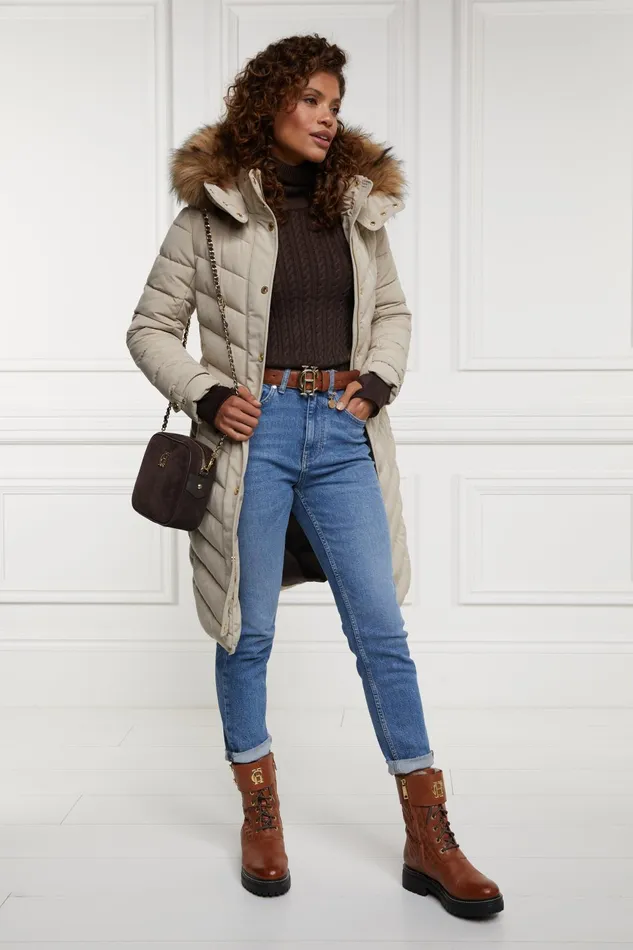 Holland Cooper Knitwear Women Seattle Roll Neck Cable Knit Chocolate Holland Cooper Knitwear Women Seattle Roll Neck Cable Knit Chocolate
