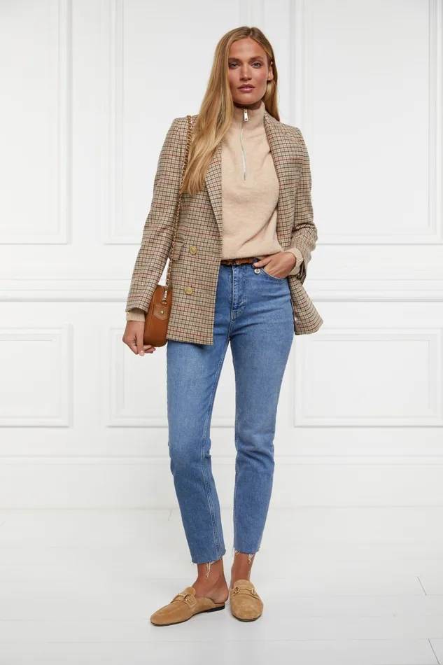 Holland Cooper Knitwear Women Tori Quarter Zip Knit Camel Holland Cooper Knitwear Women Tori Quarter Zip Knit Camel