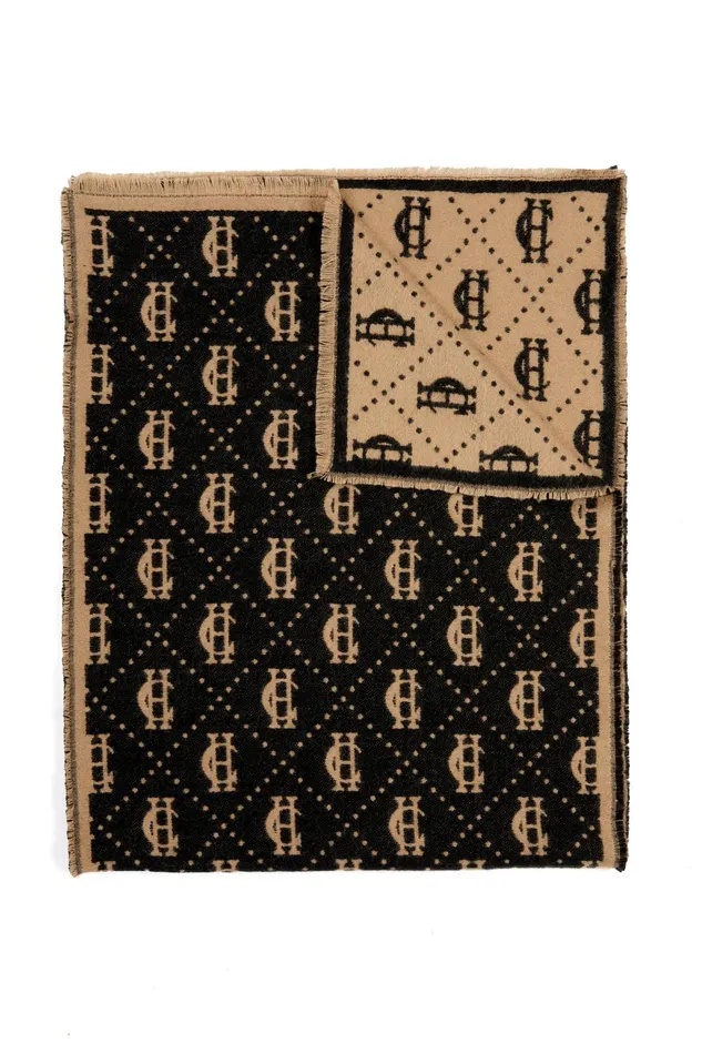 Holland Cooper Scarves Men Lightweight Monogram Scarf Tan Black Holland Cooper Scarves Men Lightweight Monogram Scarf Tan Black