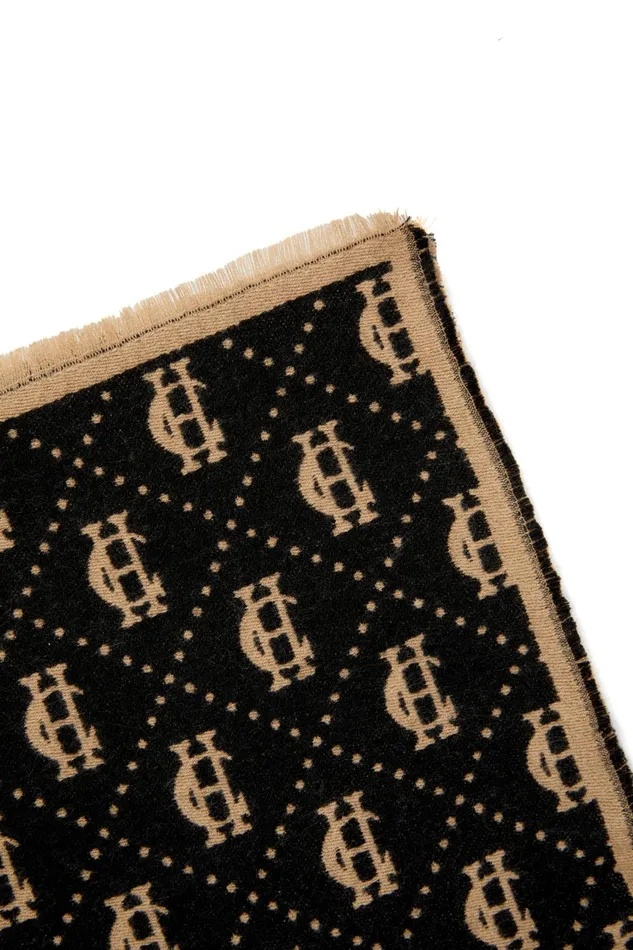 Holland Cooper Scarves Men Lightweight Monogram Scarf Tan Black Holland Cooper Scarves Men Lightweight Monogram Scarf Tan Black