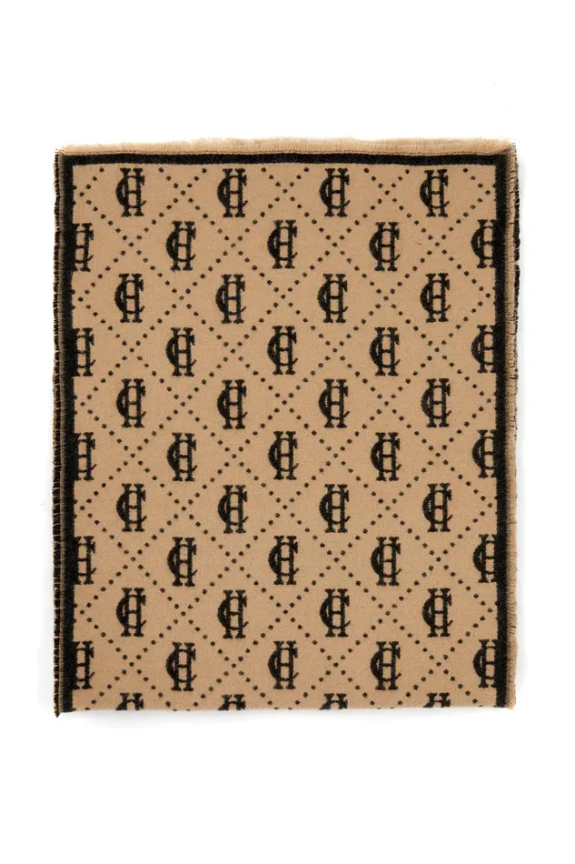 Holland Cooper Scarves Men Lightweight Monogram Scarf Tan Black Holland Cooper Scarves Men Lightweight Monogram Scarf Tan Black