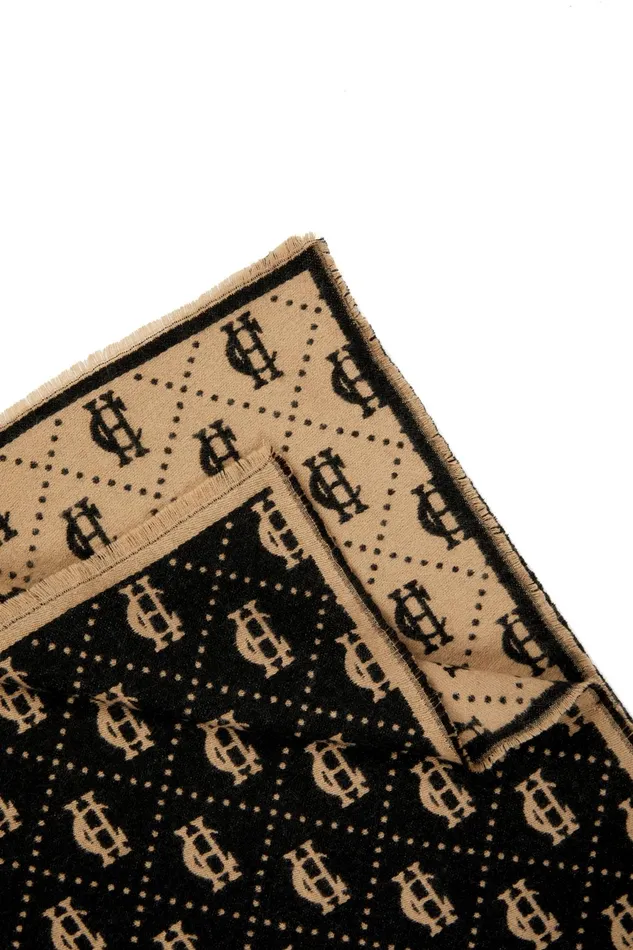 Holland Cooper Scarves Men Lightweight Monogram Scarf Tan Black Holland Cooper Scarves Men Lightweight Monogram Scarf Tan Black