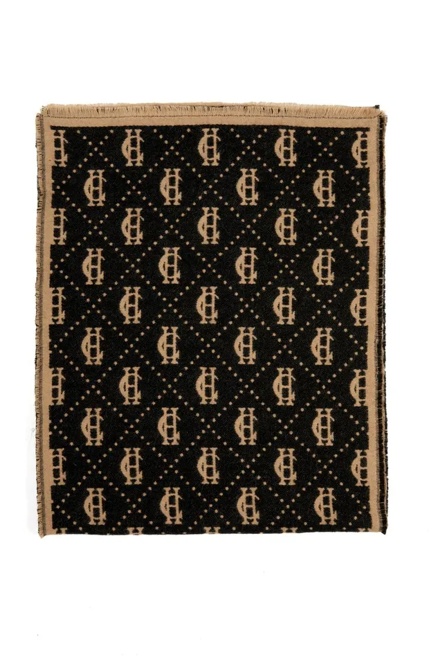 Holland Cooper Scarves Men Lightweight Monogram Scarf Tan Black Holland Cooper Scarves Men Lightweight Monogram Scarf Tan Black