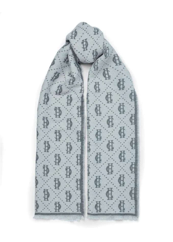 Holland Cooper Scarves Women Lightweight Monogram Scarf Grey Marl Cream