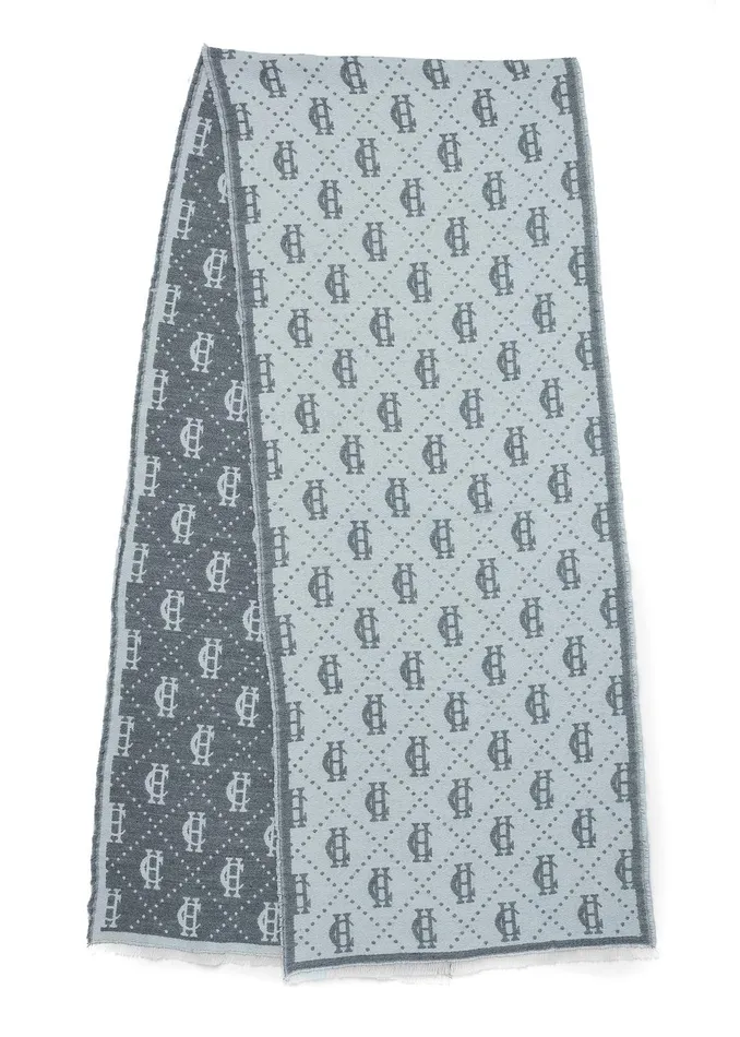 Holland Cooper Scarves Women Lightweight Monogram Scarf Grey Marl Cream Holland Cooper Scarves Women Lightweight Monogram Scarf Grey Marl Cream