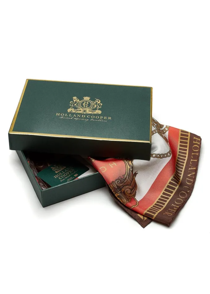 Holland Cooper Scarves Women Regal Horse Silk Scarf Sienna