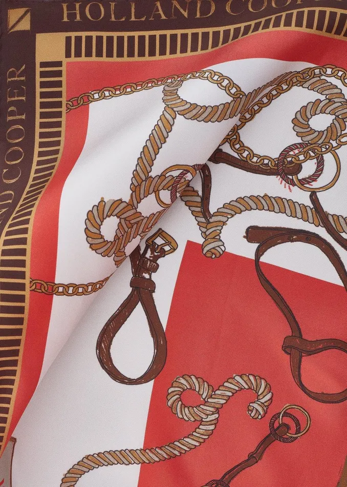 Holland Cooper Scarves Women Regal Horse Silk Scarf Sienna